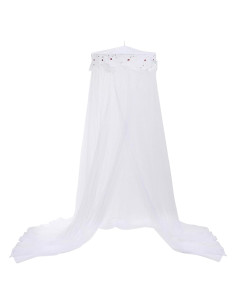 Dosel de Cama Jeteventy para Niñas - Cortina Redonda Blanca