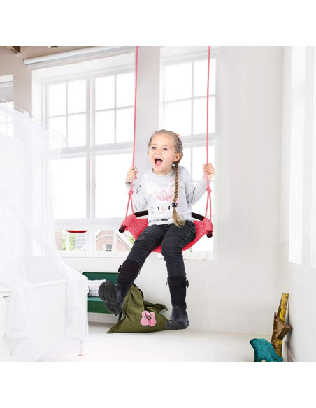 Asiento de columpio JKsmart rosa para niños, 200 kg, ajustable