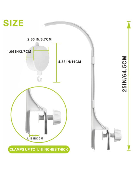 Brazo Móvil para Cuna AICMEI con Caja de Música 61 cm Brazo Móvil para Cuna AICMEI con Caja de Música 61 cm
