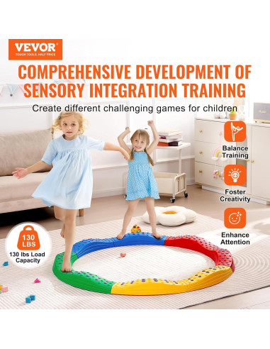 Viga de Equilibrio VEVOR 8 PCS Antideslizante para Niños 3-6 Años