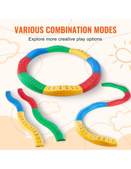Viga de Equilibrio VEVOR 8 PCS Antideslizante para Niños 3-6 Años