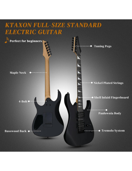 Guitarra Eléctrica Ktaxon Completa HSH 6 Cuerdas con Accesorios