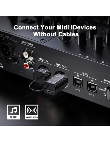 Adaptador MIDI Inalámbrico LEKATO - Ultra Baja Latencia 3ms