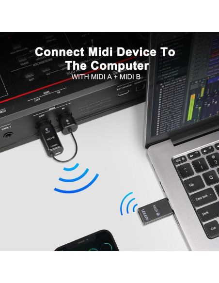 Adaptador MIDI Inalámbrico LEKATO - Ultra Baja Latencia 3ms