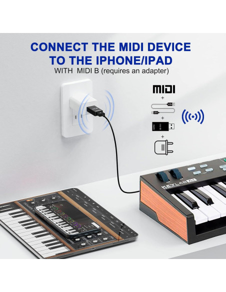 Adaptador MIDI Inalámbrico LEKATO - Ultra Baja Latencia 3ms