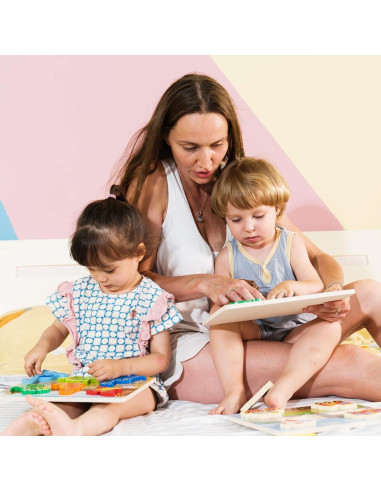 Juego de Rompecabezas de Madera ExploratoY - Dinosaurios, Vehículos y Mascotas