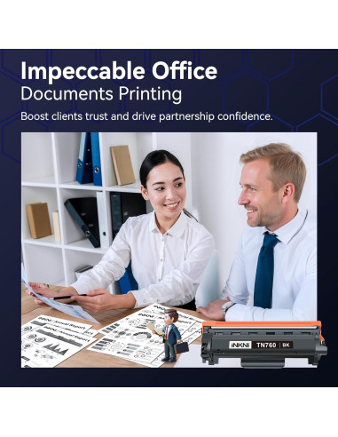 Cartucho de Tóner Compatible Brother TN760 Negro 4 Paquete