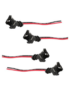 Conectores de Inyector de Combustible Dogary 4 PCS Negro