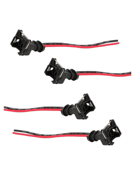 Conectores de Inyector de Combustible Dogary 4 PCS Negro