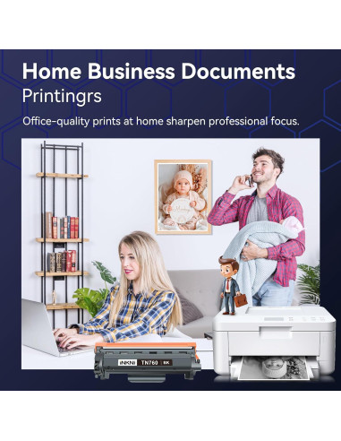 Cartucho de Tóner Compatible Brother TN760 Negro 4 Paquete