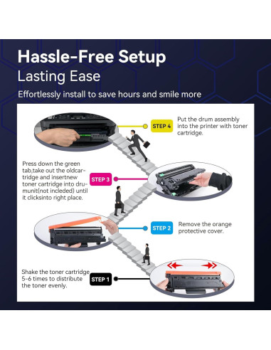 Cartucho de Tóner Compatible Brother TN760 Negro 4 Paquete