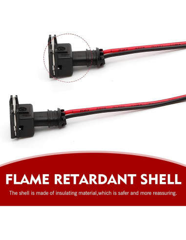 Conectores de Inyector de Combustible Dogary 4 PCS Negro