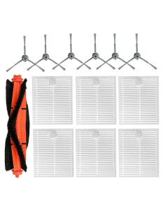 Kit de Repuesto para Aspiradora Lubluelu L20 / Honiture V8 Pro - 1 Cepillo Rodante, 6 Laterales, 6 Filtros HEPA