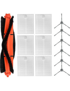 Kit de Repuesto para Aspiradora Lubluelu L20 / Honiture V8 Pro - 1 Cepillo Rodante, 6 Laterales, 6 Filtros HEPA 2