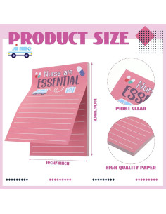 Bloc de Notas Adhesivos para Enfermeras Eaasty - 12 Pcs 10x14 cm 2