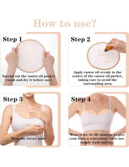 Paquete de 2 Almohadillas de Aceite de Ricino HJZHII 23.5cm