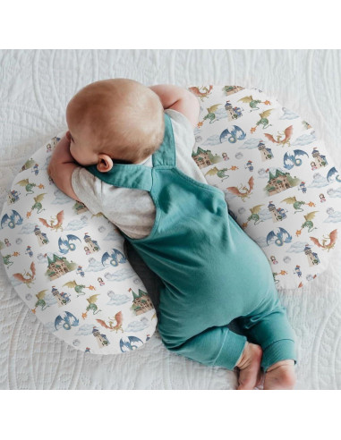 Funda de Almohada de Lactancia Dragón Boho 22x18 cm