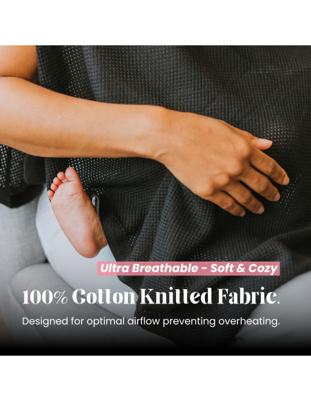 Cubierta de Lactancia Ponchy Gold Mamas 100% Algodón Negro