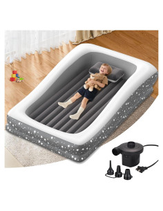 Cama de viaje inflable para niños Abdtech - 167x114 cm, gris