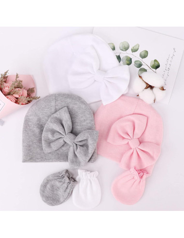 Conjunto de Gorro y Manoplas AQOKKA Bebés 0-6 Meses