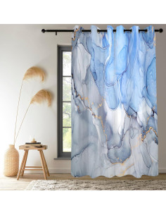 Cortinas Blackout Renaiss 106.7x213.4 cm Azul Mármol 2 Piezas 2