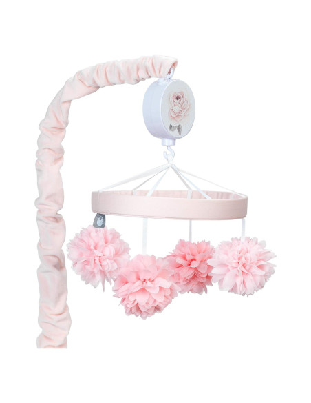Móvil Musical para Cuna Lambs & Ivy Floral Rosa 27 cm