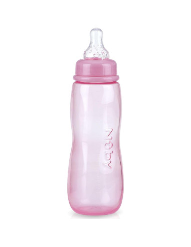 Botella Estándar Nuby 236.6ml con Pezón Flujo Medio 3+ Meses
