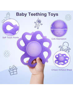 Mordedor de Pulpo Haili XMGQ Silicona Libre de BPA 0-12 Meses 2