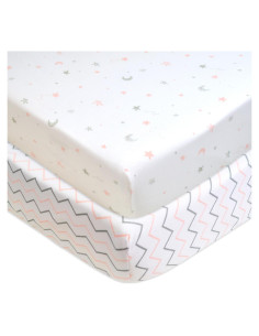 Sábanas Ajustadas de Cuna 100% Algodón Compañía Americana 2 Pzs