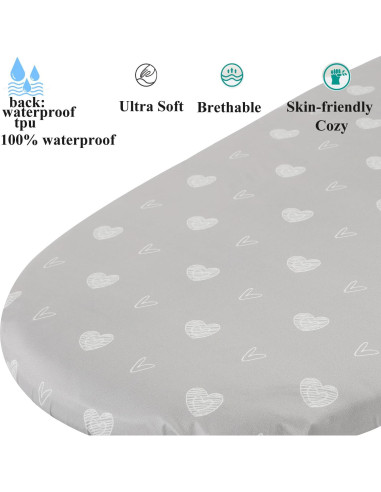 Sábanas Impermeables para Cuna Fadacudan 2 Piezas Jersey Suave