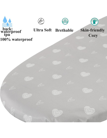 Sábanas Impermeables para Cuna Fadacudan 2 Piezas Jersey Suave