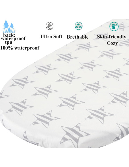 Sábanas Impermeables para Cuna Fadacudan 2 Piezas Jersey Suave