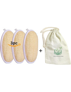 Esponja Exfoliante Natural de Lufa Jaunty - Paquete de 3 Piezas 2