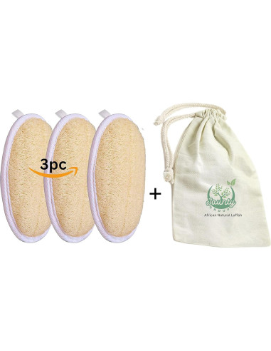 Esponja Exfoliante Natural de Lufa Jaunty - Paquete de 3 Piezas