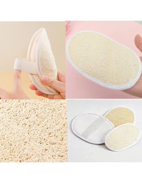 Esponja Exfoliante Natural de Lufa Jaunty - Paquete de 3 Piezas