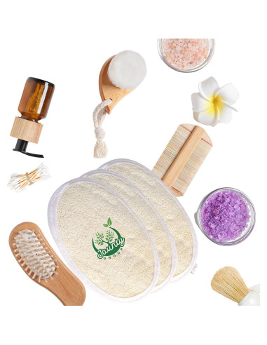 Esponja Exfoliante Natural de Lufa Jaunty - Paquete de 3 Piezas