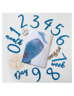 Manta de Hitos para Bebés Miaoberry Ocean - Algodón Orgánico 119.4 cm