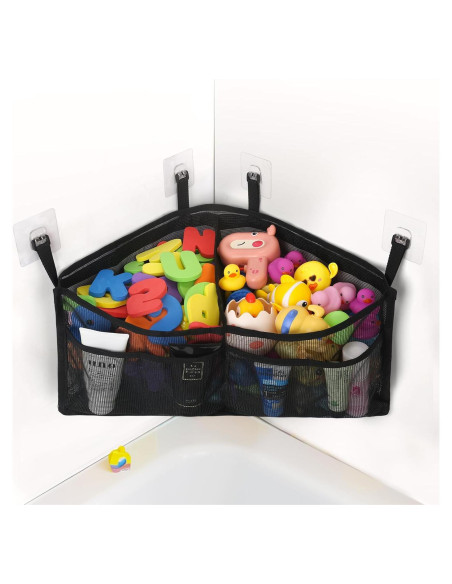 Organizador de Juguetes de Baño Goowin Triangular Negro 38x56cm