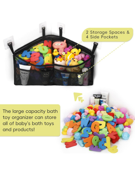 Organizador de Juguetes de Baño Goowin Triangular Negro 38x56cm