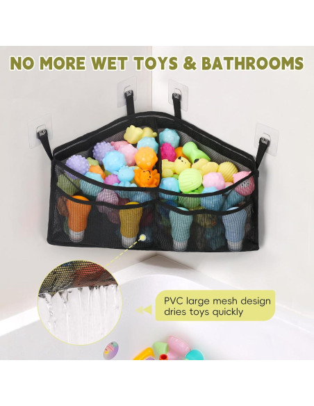 Organizador de Juguetes de Baño Goowin Triangular Negro 38x56cm