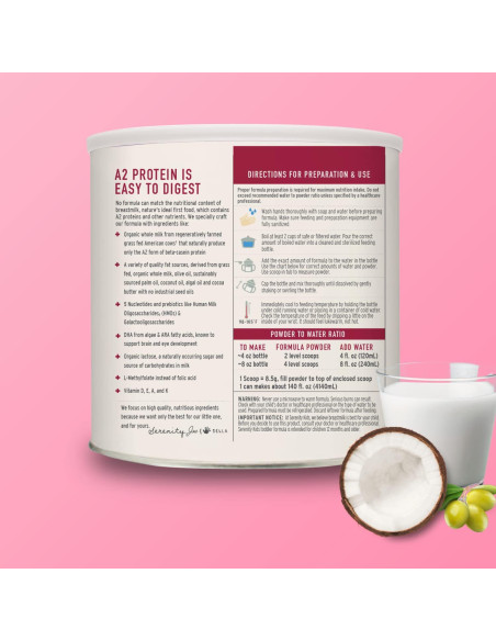 Fórmula de Leche Entera A2 Serenity Kids 360g - Orgánica