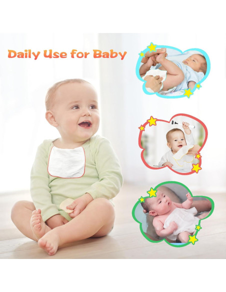 54 Toallitas de Tela Reutilizables para Bebés con Dispensador Azul