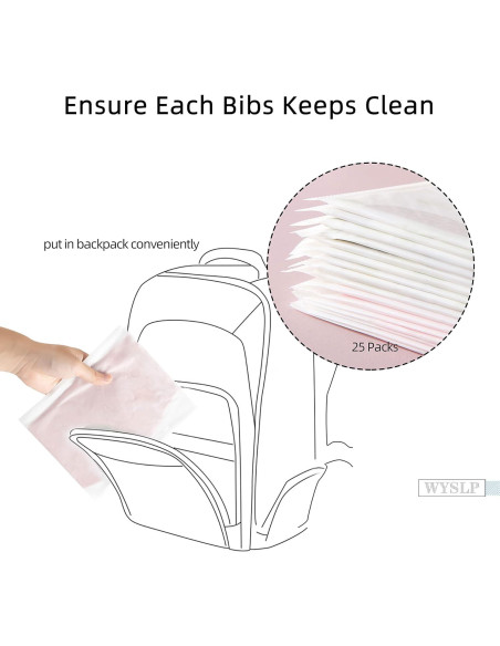 Baberos Desechables para Bebés Sirena 25pcs Impermeables