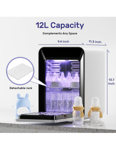 Secador de Botellas para Bebés NCVI 12L con Luz UV