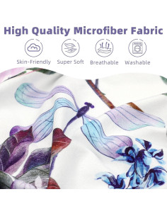 Funda de Cambiador HNHUAMING Floral Morado 81x41 cm Microfibra 2