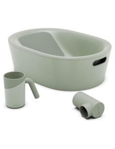 Kit de Baño para Bebés Lalo - Baera, Taza y Cubierta Salvia