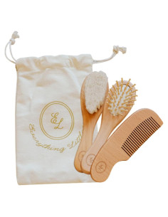 Juego de Cepillos de Madera para Bebés Everything Littles - 3 Piezas