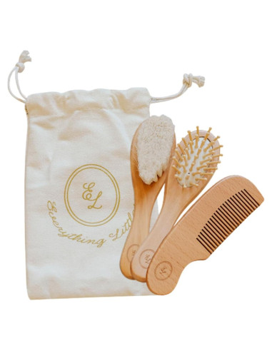 Juego de Cepillos de Madera para Bebés Everything Littles - 3 Piezas