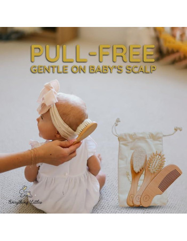 Juego de Cepillos de Madera para Bebés Everything Littles - 3 Piezas