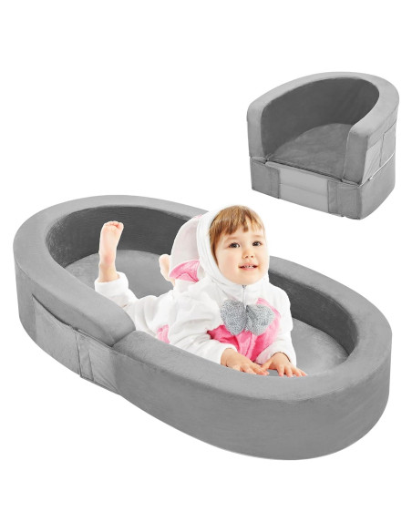Cama de Viaje 2-en-1 QUCHI para Niños Pequeños - Plegable y Portátil